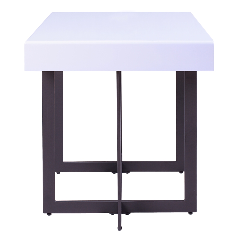 Furniture of America Vasket Contemporary Metal 1-Drawer End Table in White