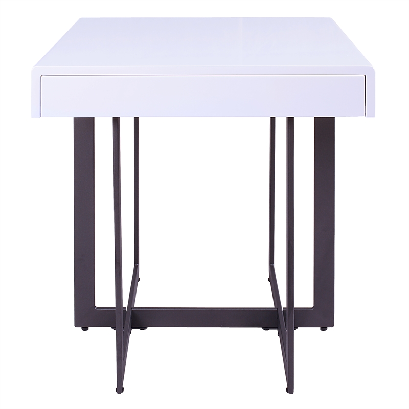 Furniture of America Vasket Contemporary Metal 1-Drawer End Table in White