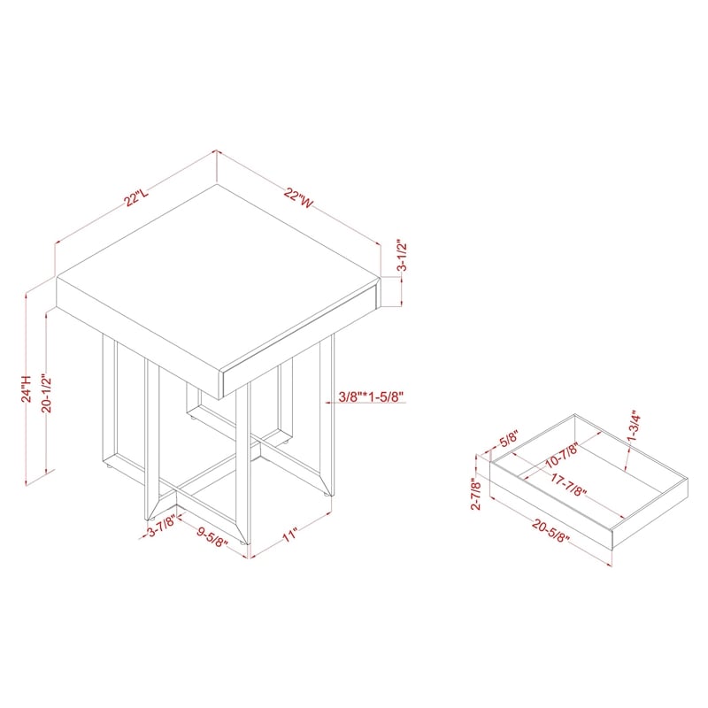 Furniture of America Vasket Contemporary Metal 1-Drawer End Table in White