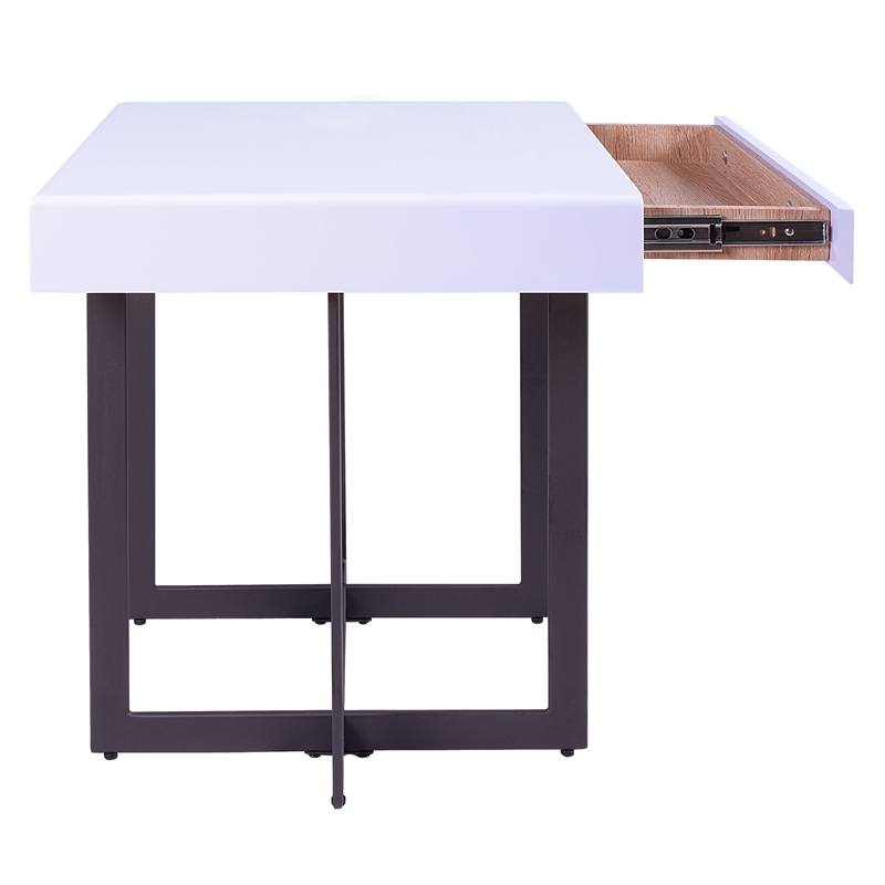 Furniture of America Vasket Contemporary Metal 3-Piece Coffee Table Set in White