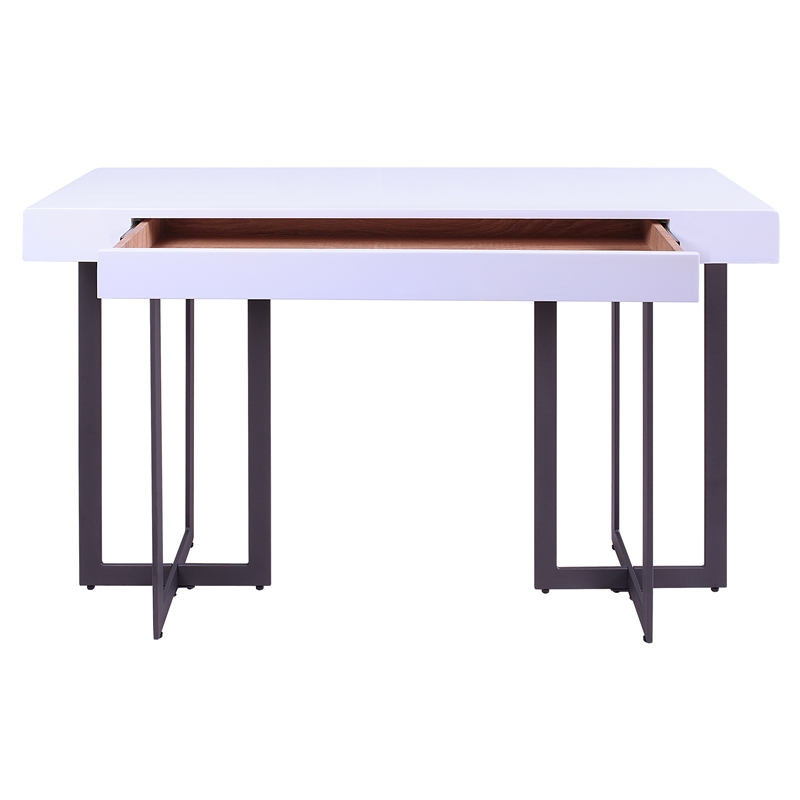 Furniture of America Vasket Contemporary Metal 3-Piece Coffee Table Set in White