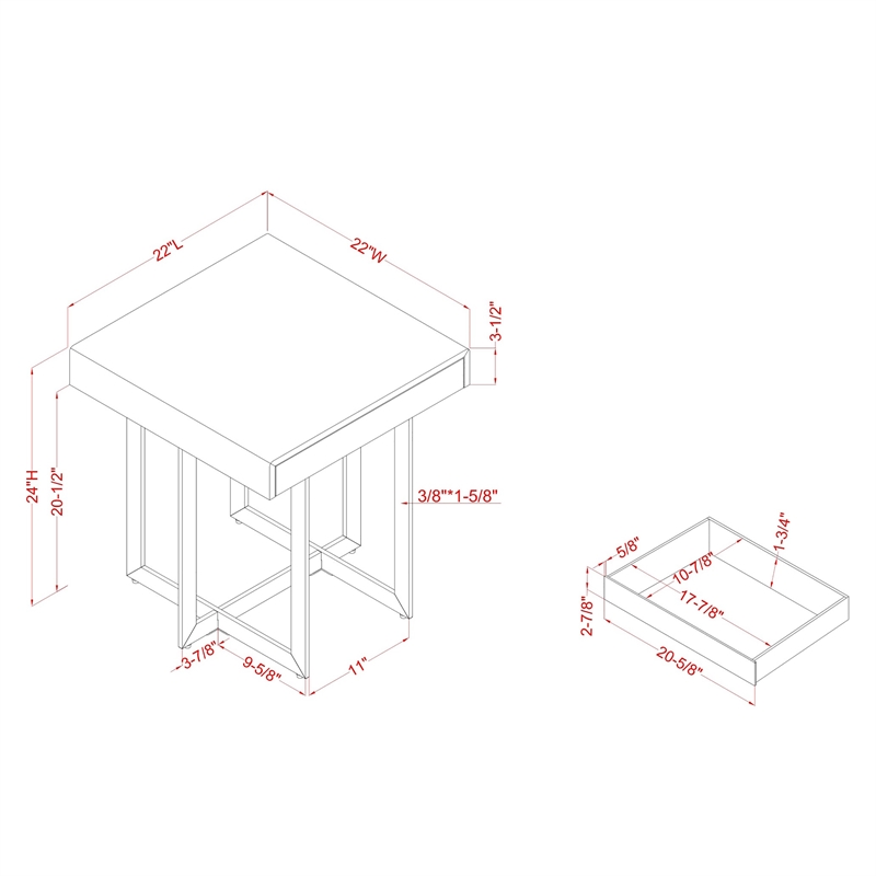 Furniture of America Vasket Contemporary Metal 3-Piece Coffee Table Set in White