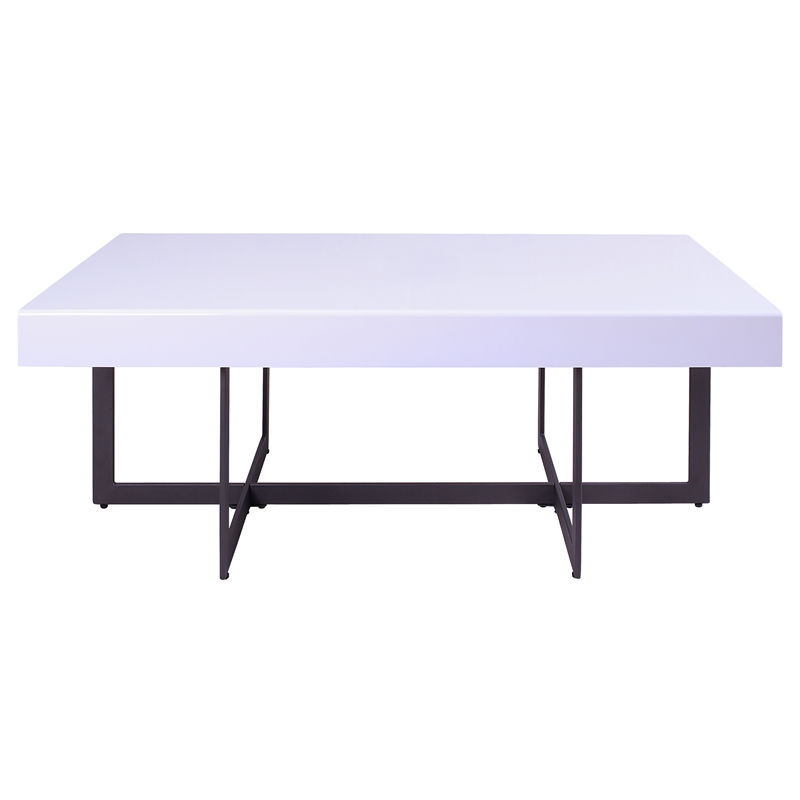 Furniture of America Vasket Contemporary Metal 3-Piece Coffee Table Set in White