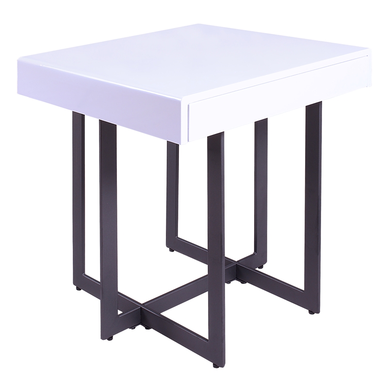 Furniture of America Vasket Contemporary Metal 3-Piece Coffee Table Set in White