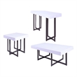 Furniture of America Vasket Contemporary Metal 3-Piece Coffee Table Set in White