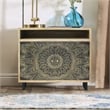Furniture of America Druze Wood 2-Door Cabinet in Natural and Black