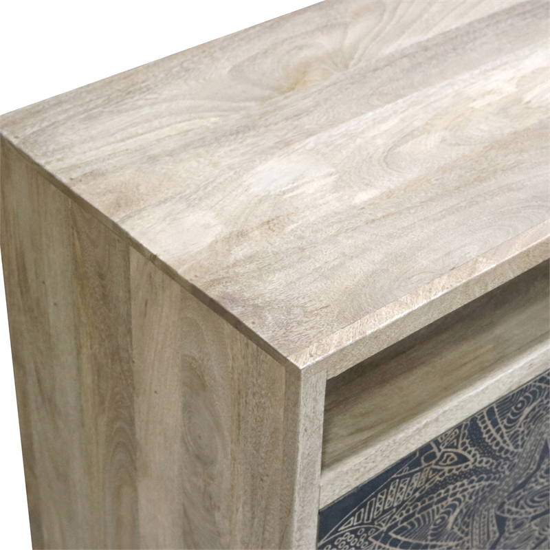 Furniture of America Druze Wood 2-Door Cabinet in Natural and Black