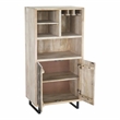 Furniture of America Druze Wood Multi-Storage Wine Cabinet in Natural and Black