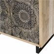 Furniture of America Druze Wood Multi-Storage Wine Cabinet in Natural and Black