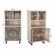 Furniture of America Druze Wood Multi-Storage Wine Cabinet in Natural and Black