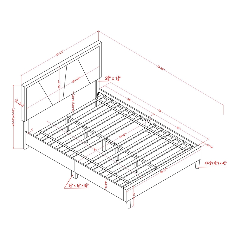 Furniture of America Harper Fabric Upholstered Full Bed in Beige