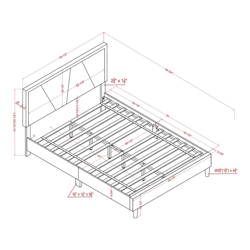 Furniture of America Harper Fabric Upholstered Queen Bed in Beige