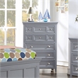 Furniture of America Ender Transitional Wood 5-Drawer Chest in Gray