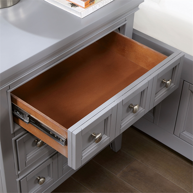 Furniture of America Ender Transitional Wood Nightstand with USB Port in Gray