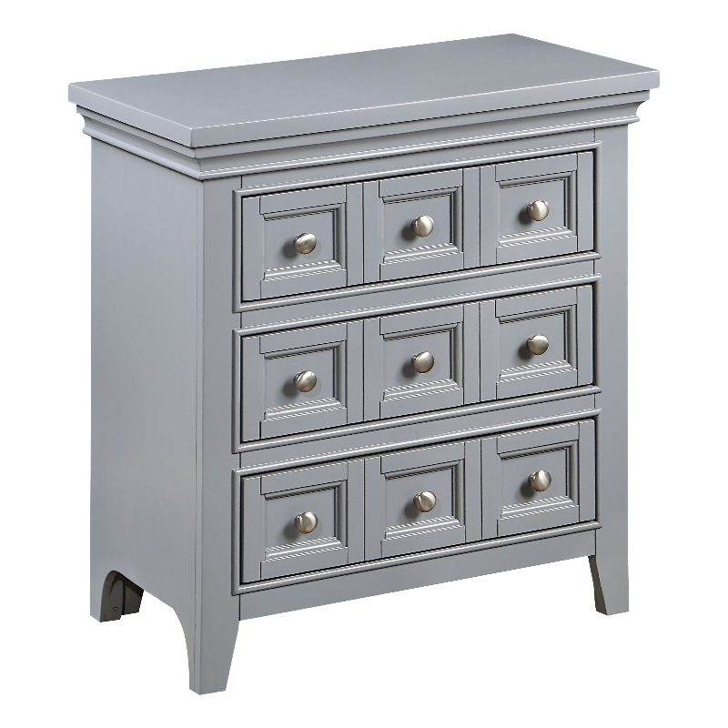 Furniture of America Ender Transitional Wood Nightstand with USB Port in Gray