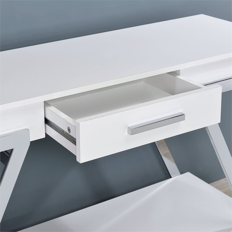 Furniture of America Becti Contemporary Wood 1-Drawer Sofa Table in White