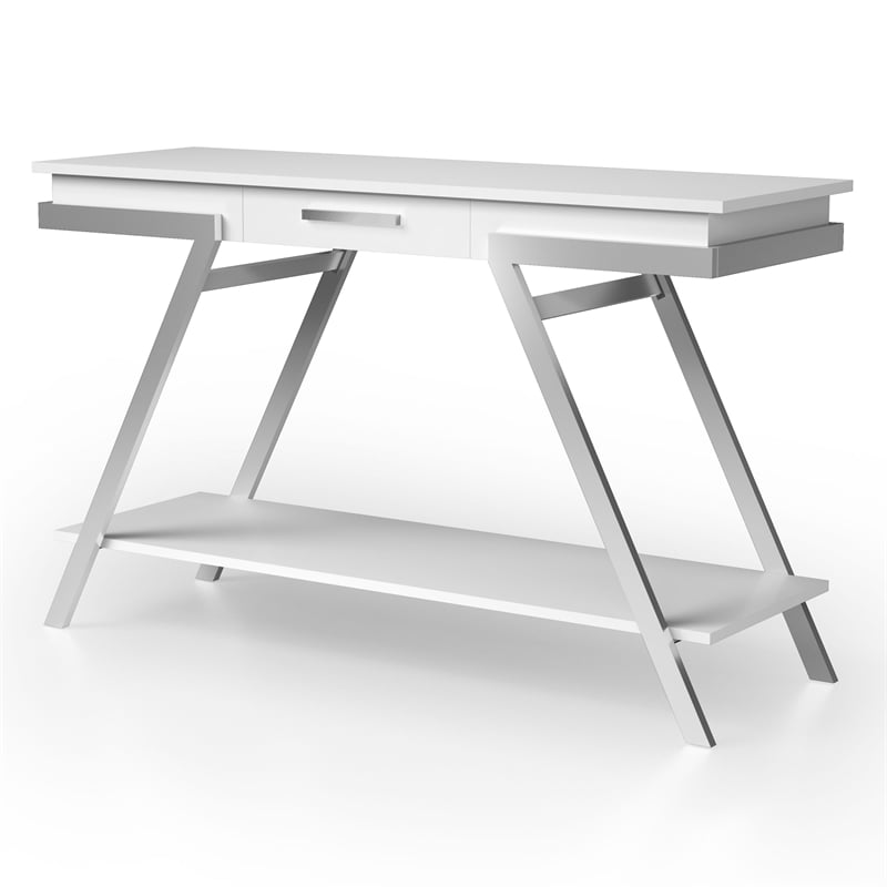 Furniture of America Becti Contemporary Wood 1-Drawer Sofa Table in White