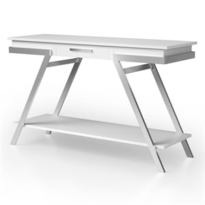 Furniture of America Becti Contemporary Wood 1-Drawer Sofa Table in White