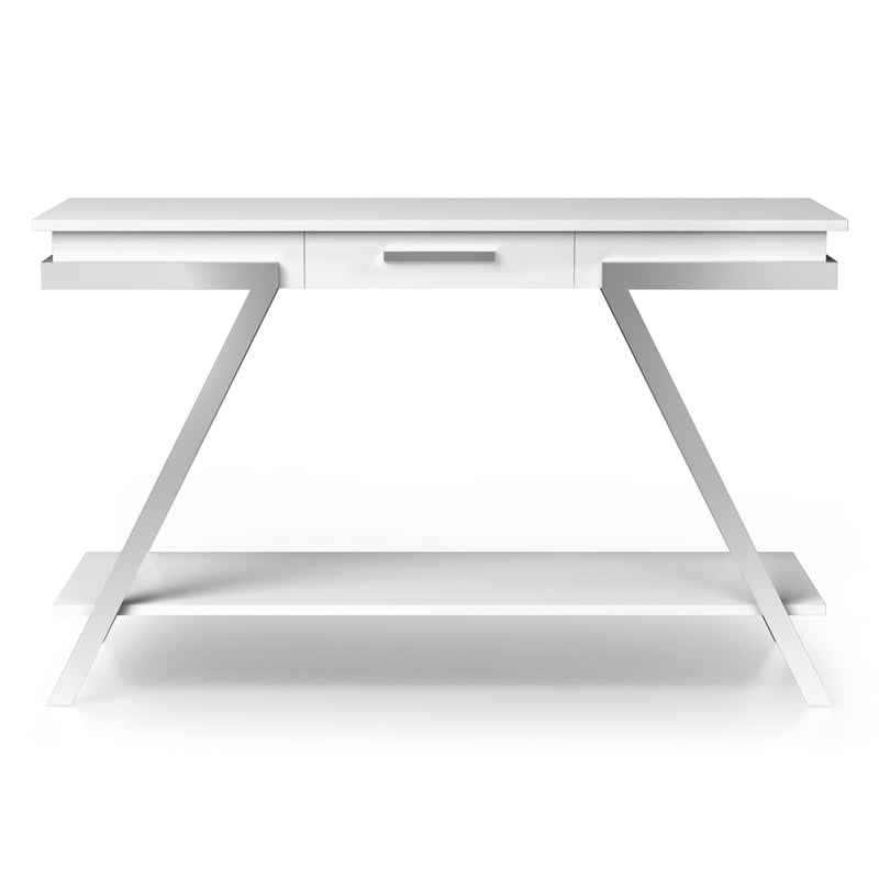 Furniture of America Becti Contemporary Wood 1-Drawer Sofa Table in White