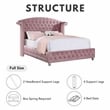 Furniture of America Gijit Glam Fabric Wingback Tufted Full Bed in Pink