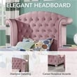Furniture of America Gijit Glam Fabric Wingback Tufted Twin Bed in Pink