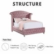 Furniture of America Gijit Glam Fabric Wingback Tufted Twin Bed in Pink