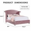 FOA Gijit 5pc Pink Fabric Bedroom Set - Full + 2 Nightstands + Dresser + Mirror