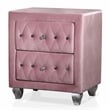 FOA Gijit 5pc Pink Fabric Bedroom Set - Full + 2 Nightstands + Dresser + Mirror