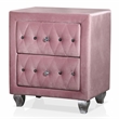 FOA Gijit 5pc Pink Fabric Bedroom Set - Twin + 2 Nightstands + Dresser + Mirror