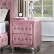 Furniture of America Gijit Glam Fabric Upholstered 2-Drawer Nightstand in Pink
