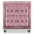 Furniture of America Gijit Glam Fabric Upholstered 2-Drawer Nightstand in Pink