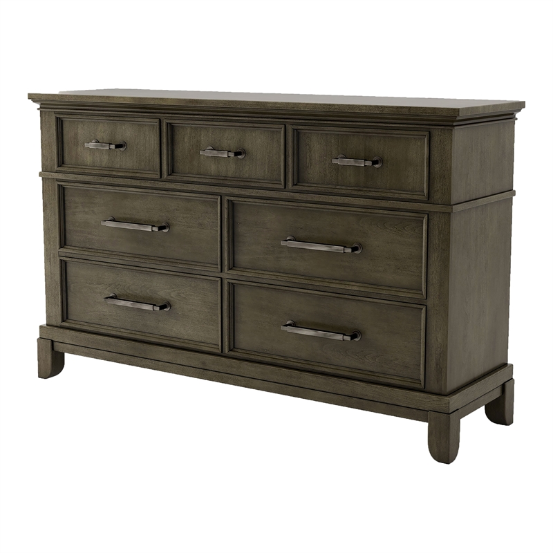 Furniture of America Parro Traditional Wood 7-Drawer Dresser in Gray