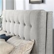 Furniture of America Macki Mid-century Modern Fabric Tufted Cal King Bed in Gray