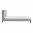 Furniture of America Macki Mid-century Modern Fabric Tufted Cal King Bed in Gray