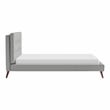 Furniture of America Macki Mid-century Modern Fabric Tufted King Bed in Gray