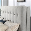 Furniture of America Macki Mid-century Modern Fabric Tufted Queen Bed in Gray