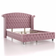 FOA Cyndi 3pc Pink Fabric Bedroom Set- Full + 2 Nightstands and Care Kit