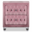 FOA Cyndi 3pc Pink Fabric Bedroom Set- Full + 2 Nightstands and Care Kit