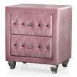 FOA Cyndi 3pc Pink Fabric Bedroom Set - Twin + 2 Nightstands and Care Kit
