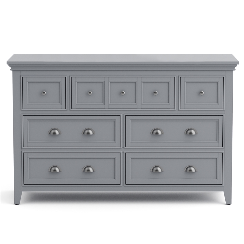 Furniture of America Ender Transitional Wood 7-Drawer Gray Dresser and Care Kit