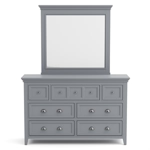 furniture of america ender wood 7-drawer gray dresser with mirror and care kit