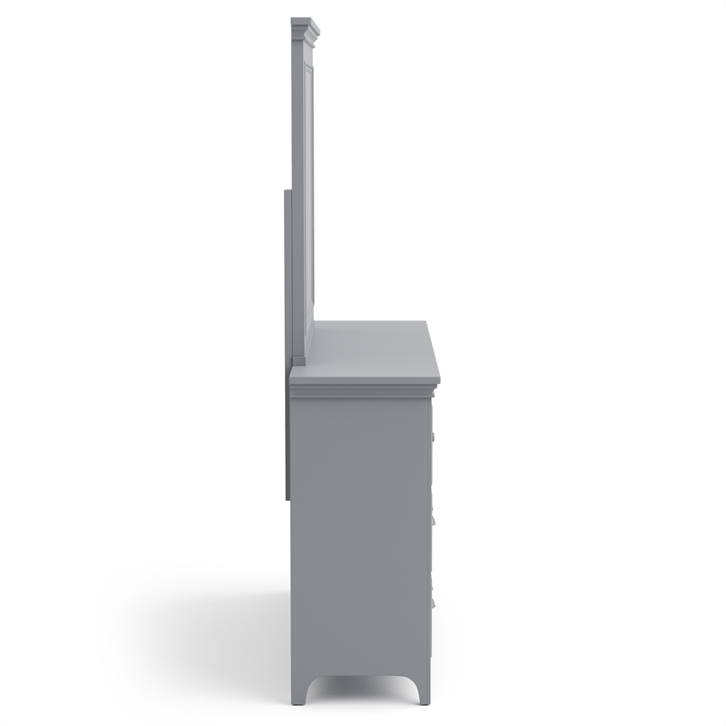 Furniture of America Ender Wood 7-Drawer Gray Dresser with Mirror and Care Kit