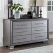 Furniture of America Iden Transitional Wood 6-Drawer Dresser in Gray