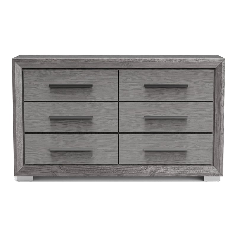 Furniture of America Iden Transitional Wood 6-Drawer Dresser in Gray