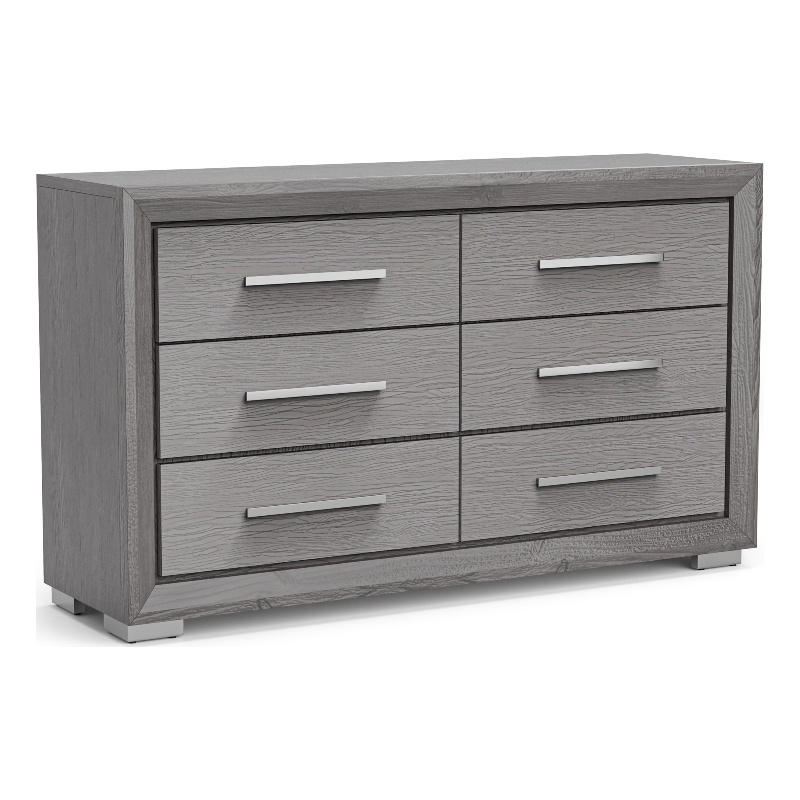 Furniture of America Iden Transitional Wood 6-Drawer Dresser in Gray