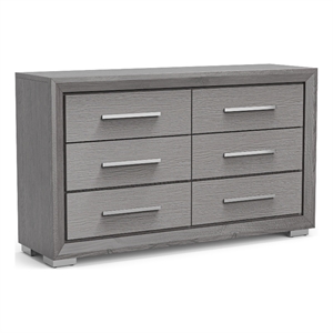 Furniture of America Iden Transitional Wood 6-Drawer Dresser in Gray