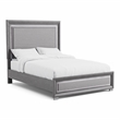 Furniture of America Iden Wood California King Bed with LED Light in Gray