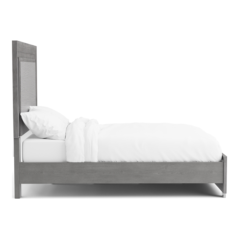 Furniture of America Iden Wood California King Bed with LED Light in Gray