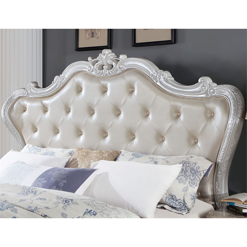 Furniture of America Rosa Wood Tufted Headboard California King Bed in
