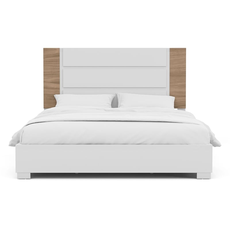 Furniture of America Erla Wood Panel California King Bed in White and Natural